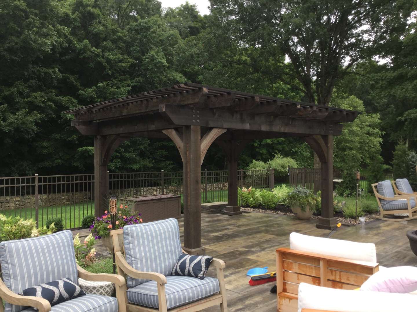 12x16 Kingston Pergola, Cinder Stain