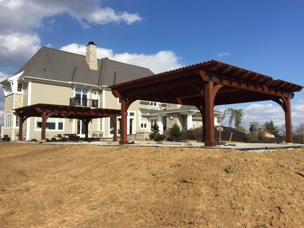 2 Large Kingston Pergolas, Canyon Brown Stain