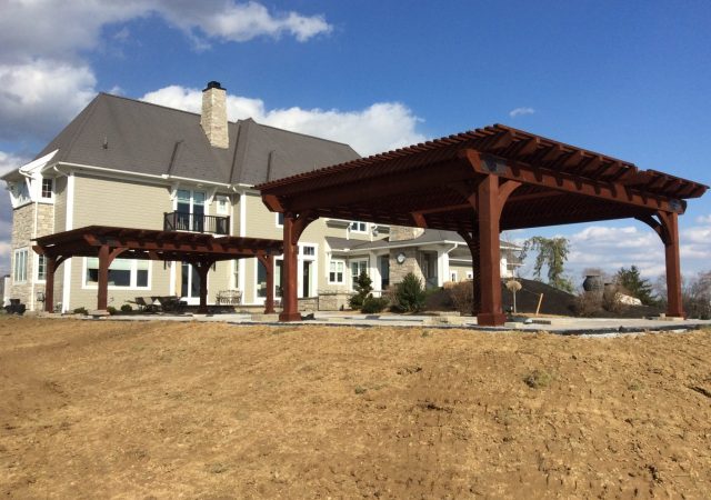 2 Large Kingston Pergolas, Canyon Brown Stain