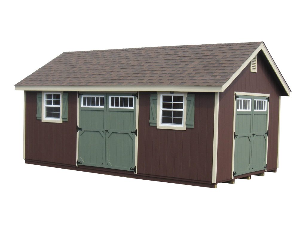 12x20 Garden Shed (Dark Brown with Sandstone Trim)