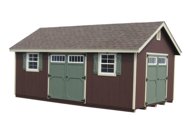 12x20 Garden Shed (Dark Brown with Sandstone Trim)