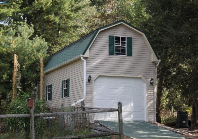 12x24 2-Story Gambrel Garage with Optional Metal Roof and Gutters