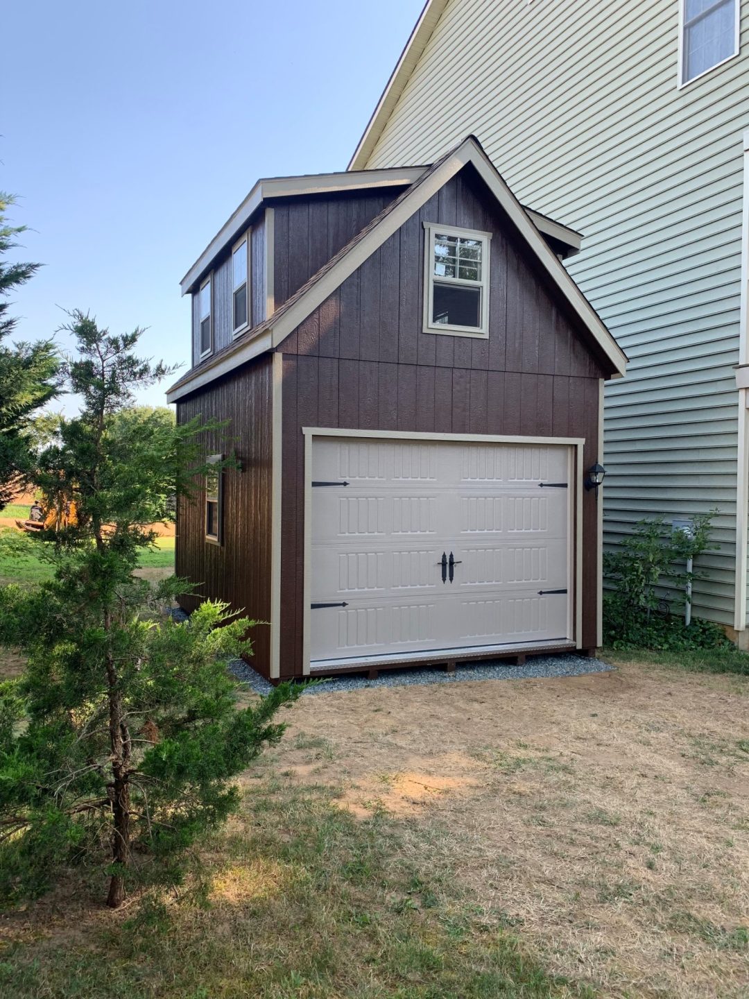 One Car Garage with Loft Two Story Single Car Garage