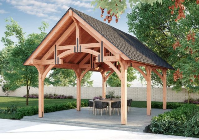 The Big Timber Carport Pavilion: Redwood Pavilion Kit for Car's