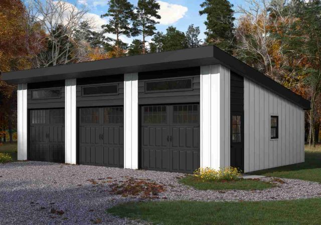 24' x 36' Modern Style Garage