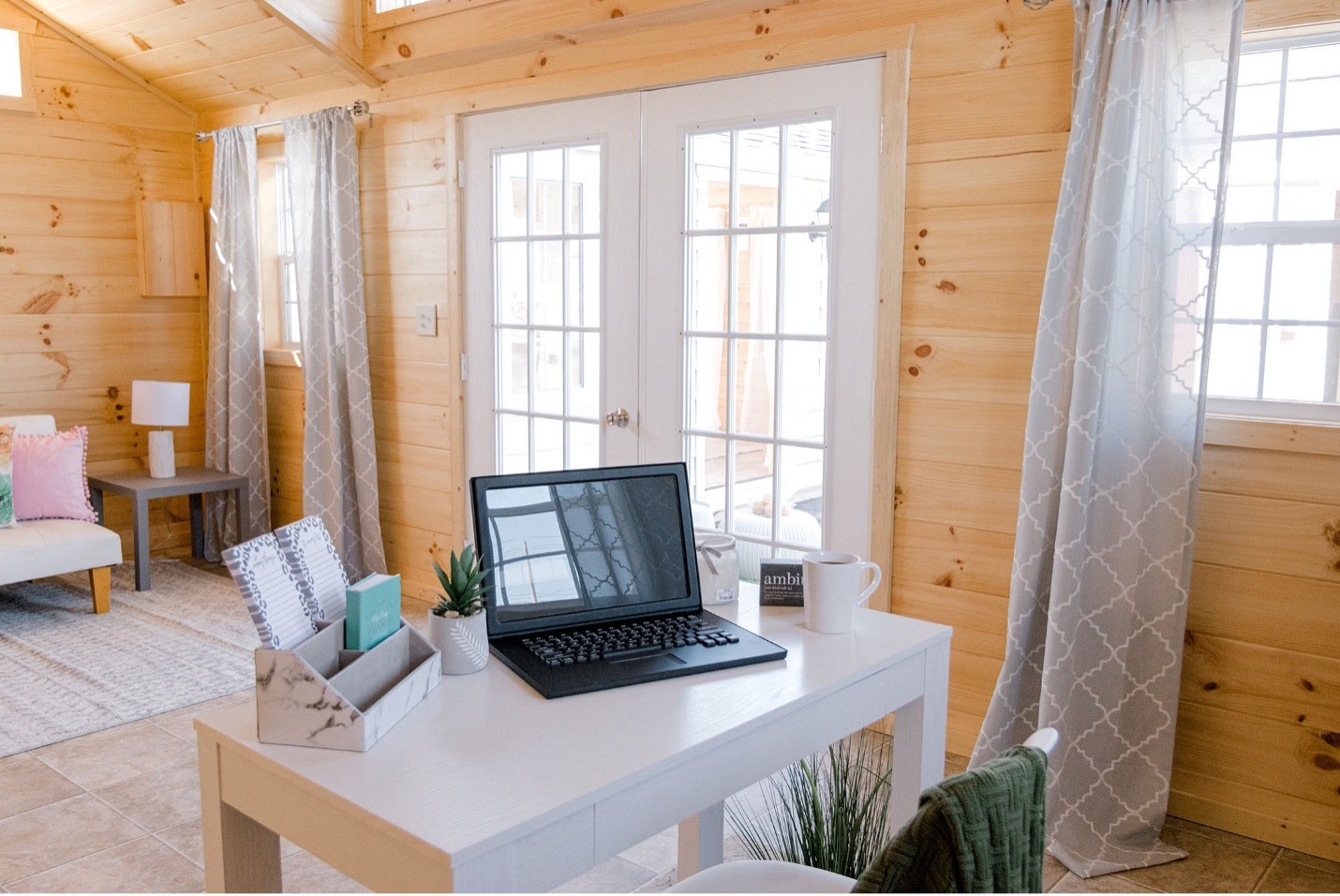 workspace in detached home office