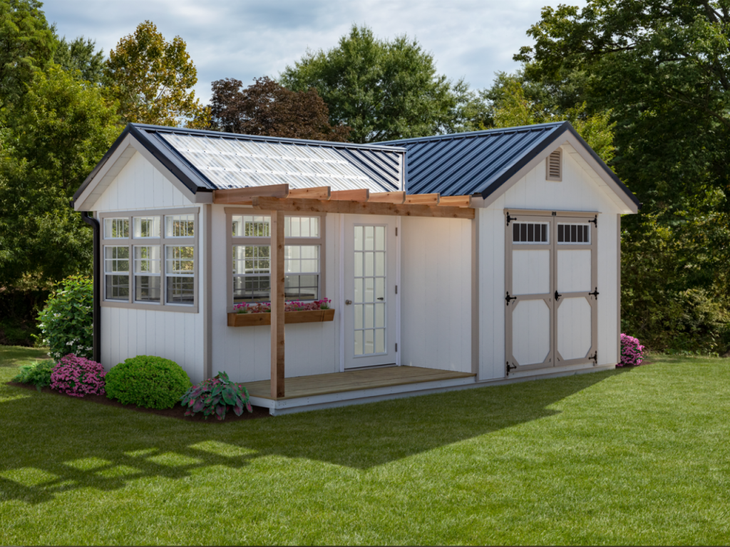 12x20 Cottage Greenhouse White