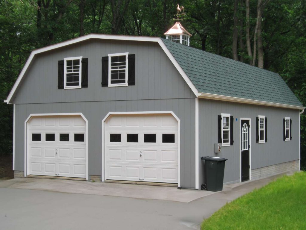 24x32 Gambrel Style Building with Loft and 15' Height Restriction