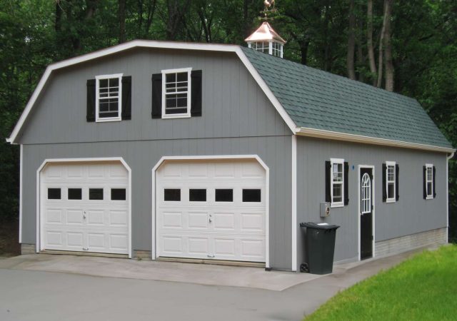 24x32 Gambrel Style Building with Loft and 15' Height Restriction