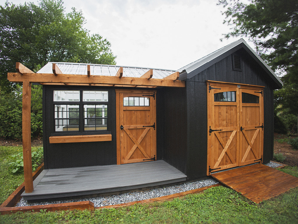 Cottage Greenhous with Cedar Pergola Featured Project | Stoltzfus