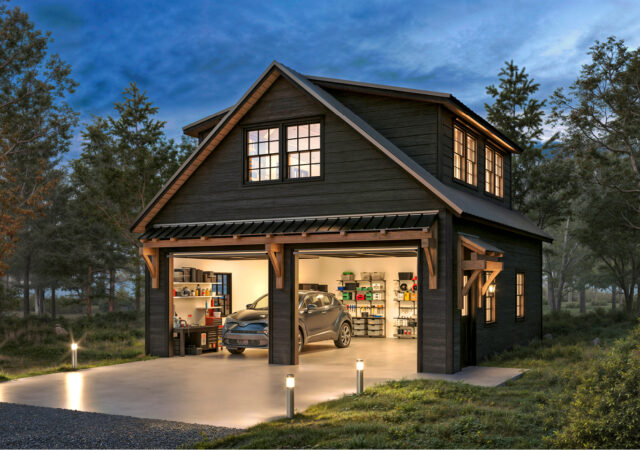 If you’ve been eyeing one of our premium timber frame garages, you’ll love the Ridgeview Loft. At first glance, its striking design, complete with pent roofs over the garage and entry doors, gives it the sophisticated look of a timber frame build. But this model doesn’t just look upscale—it delivers. With glass panel garage doors, black-trimmed windows, and a standing seam metal roof, the Ridgeview Loft checks all the boxes for modern, high-end appeal. When compared to our classic 2-story A-frame garage, the Ridgeview Loft clearly sets itself apart. Its steeper pitched roof and extended dormers make the second floor dramatically more spacious and versatile. Whether you're envisioning turning this space into a mancave, home office, art studio, or guest space, the Ridgeview Loft offers the flexibility to bring your vision to life—while maintaining exceptional value.
