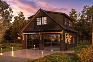 If you’ve been eyeing one of our premium timber frame garages, you’ll love the Ridgeview Loft. At first glance, its striking design, complete with pent roofs over the garage and entry doors, gives it the sophisticated look of a timber frame build. But this model doesn’t just look upscale—it delivers. With glass panel garage doors, black-trimmed windows, and a standing seam metal roof, the Ridgeview Loft checks all the boxes for modern, high-end appeal. When compared to our classic 2-story A-frame garage, the Ridgeview Loft clearly sets itself apart. Its steeper pitched roof and extended dormers make the second floor dramatically more spacious and versatile. Whether you're envisioning turning this space into a mancave, home office, art studio, or guest space, the Ridgeview Loft offers the flexibility to bring your vision to life—while maintaining exceptional value.