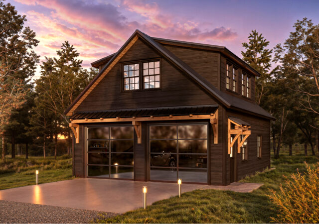 If you’ve been eyeing one of our premium timber frame garages, you’ll love the Ridgeview Loft. At first glance, its striking design, complete with pent roofs over the garage and entry doors, gives it the sophisticated look of a timber frame build. But this model doesn’t just look upscale—it delivers. With glass panel garage doors, black-trimmed windows, and a standing seam metal roof, the Ridgeview Loft checks all the boxes for modern, high-end appeal. When compared to our classic 2-story A-frame garage, the Ridgeview Loft clearly sets itself apart. Its steeper pitched roof and extended dormers make the second floor dramatically more spacious and versatile. Whether you're envisioning turning this space into a mancave, home office, art studio, or guest space, the Ridgeview Loft offers the flexibility to bring your vision to life—while maintaining exceptional value.