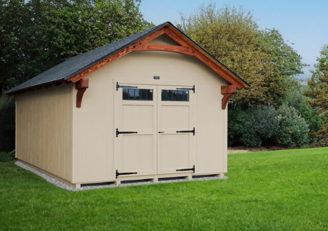 12x20 Timber Frame Shed; Sandbar; Jarrah Brown; Natural