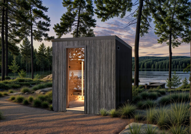 Woden Sauna no overhang