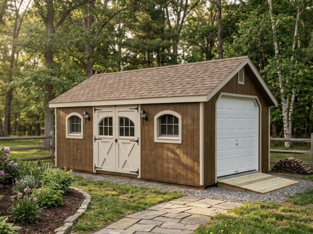 Garden A-frame Garage with Carriage Doors - Mark Zook
