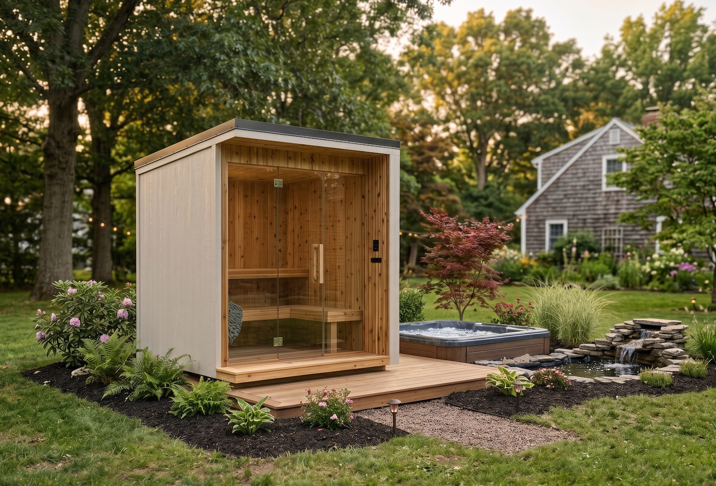 Serenity Lean-To Sauna | Modern Backyard Cedar Sauna | Stoltzfus